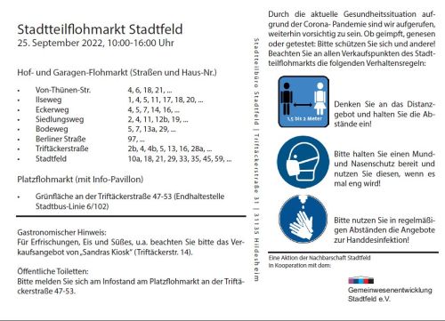 Postkarte Stadtteilflohmarkt Stadtfeld 2022 Back