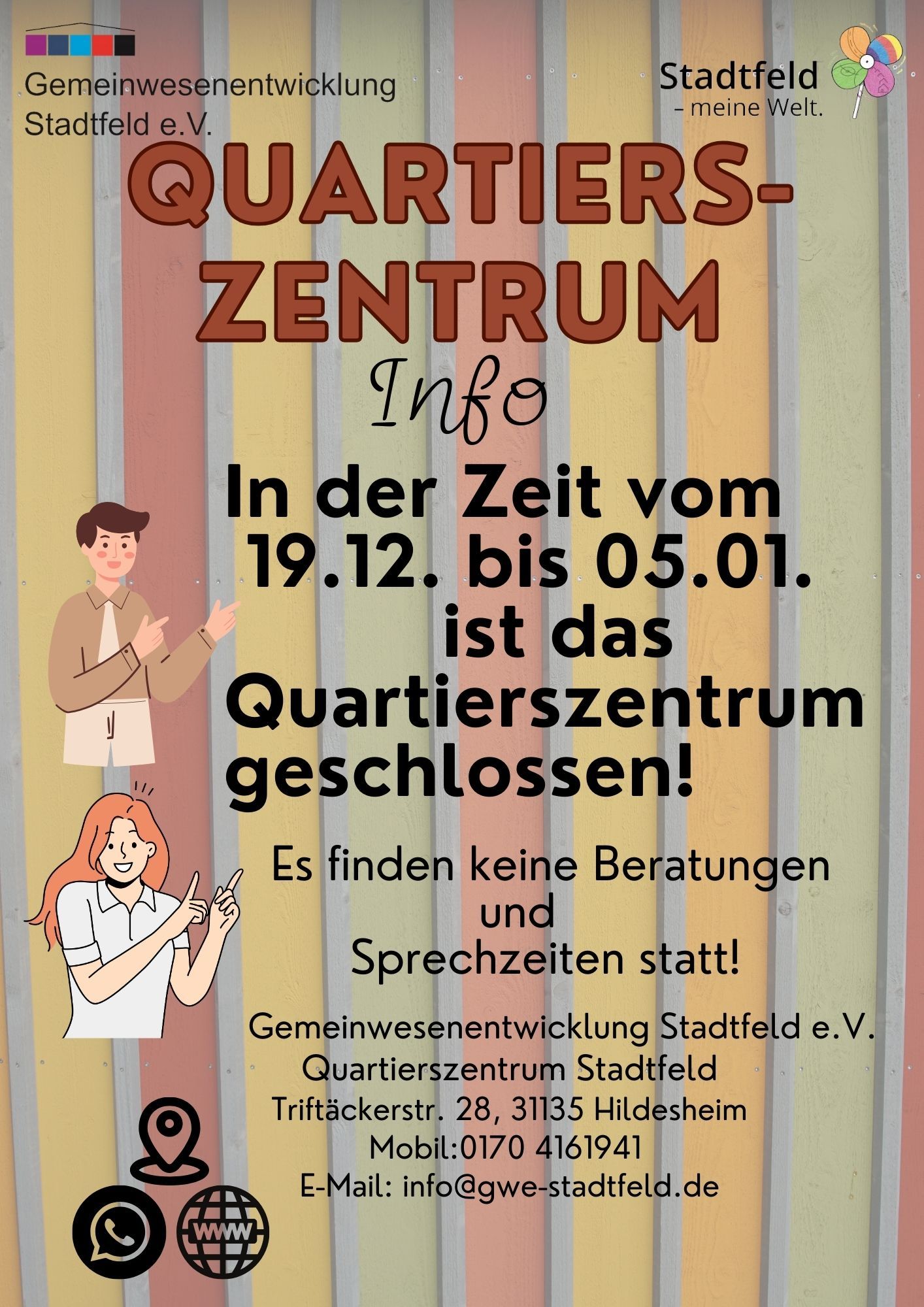 Schließzeit Quartierszentrum 2025-2026