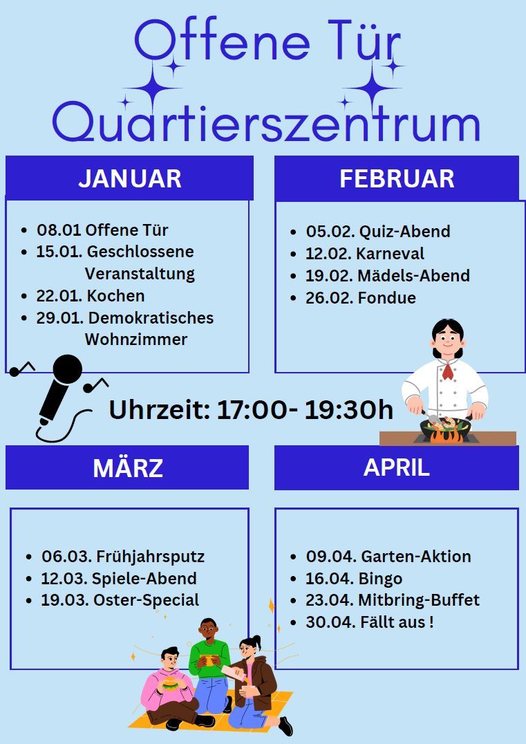 Offene Tür Programm Quartal 1 2026