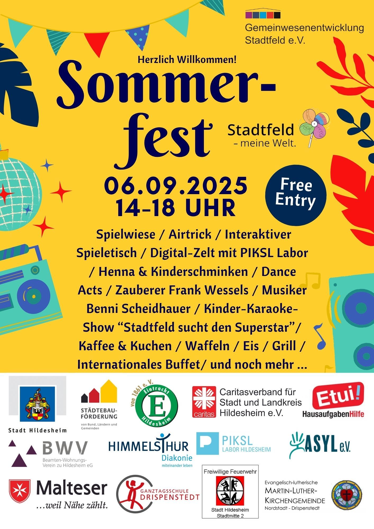 Sommerfest Stadtfeld 2025 lineup